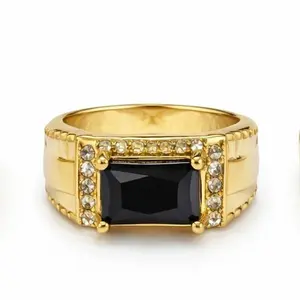 Gold-Filled Gold-Tone Statement Ring with Decorative Stones – Multiple Design Options