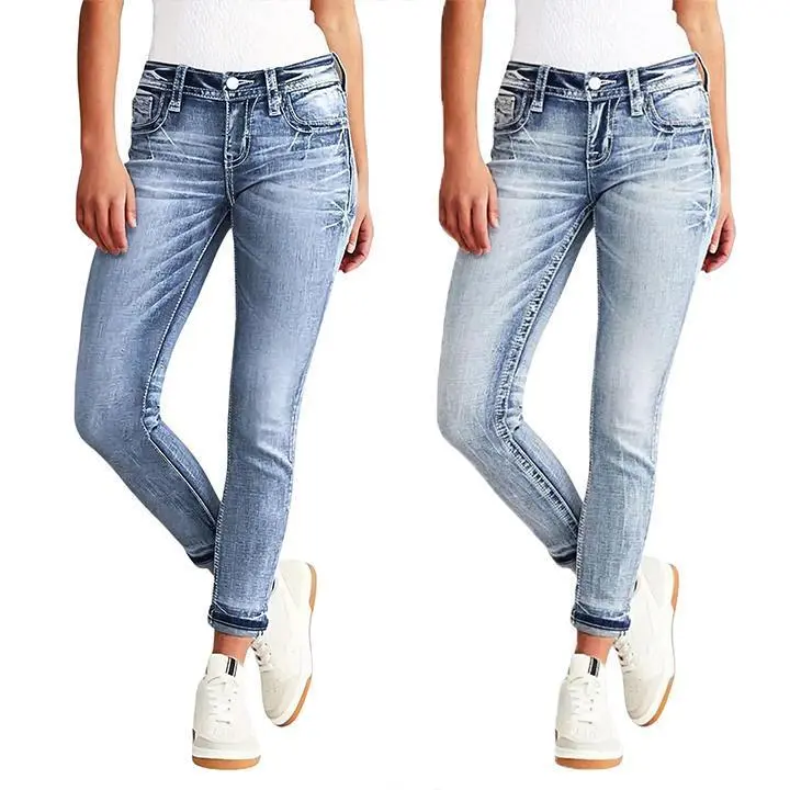 Boot Cut Slim Jeans for Women Stretch Embroidery DenimPants With Butt Lifting and Tummy Control Features Comfortable Fit