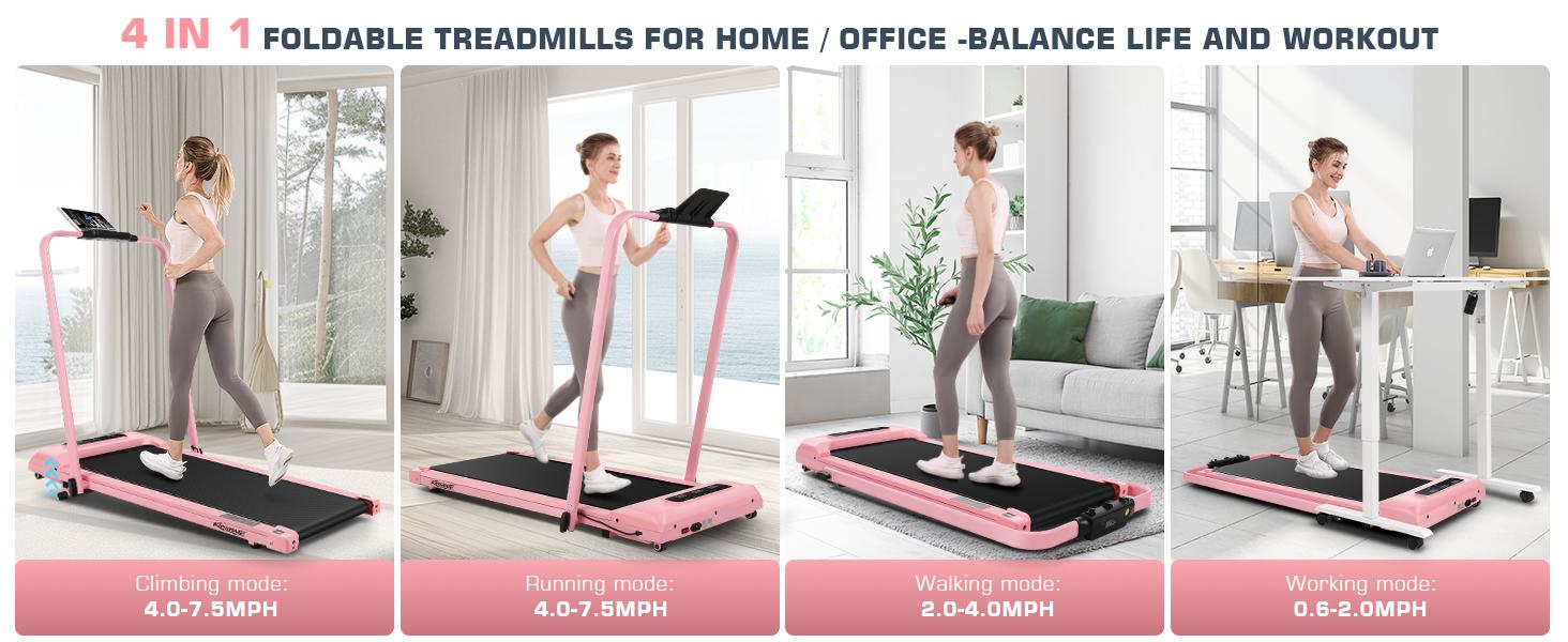 Walking Pad Treadmill, Remote Controlled Under Desk Treadmill Quiet with LED Display, Installation-Free for Home Office