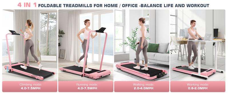 Walking Pad Treadmill, Remote Controlled Under Desk Treadmill Quiet with LED Display, Installation-Free for Home Office