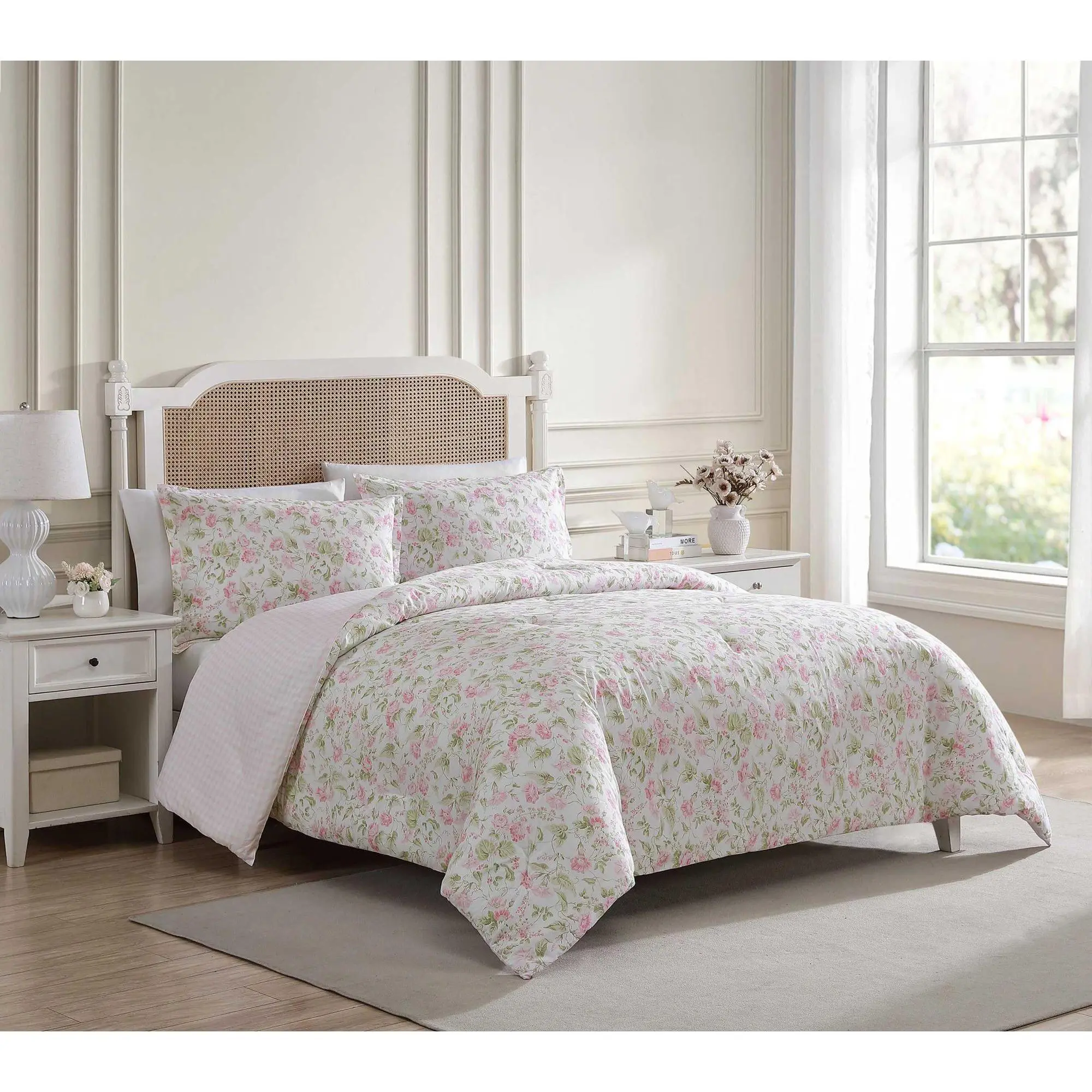 Laura Ashley Morning Gloria Pink Twin ComforterSham Set