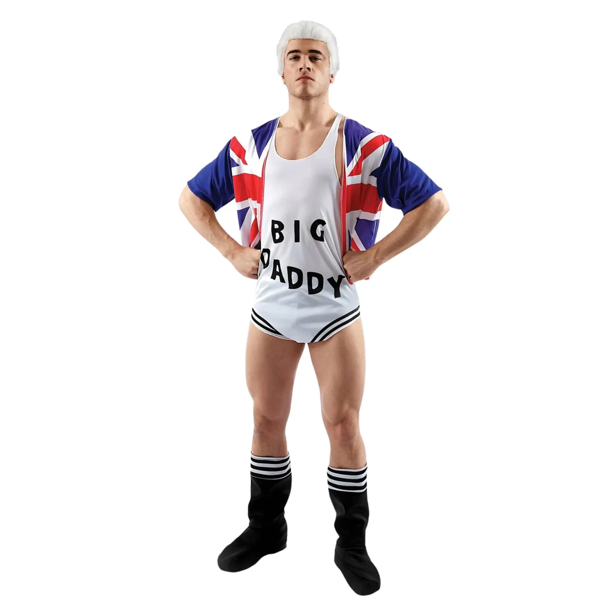 Men's Fancy Dress Costume, Adult Big Daddy Wrestler Patriotic Menswear for Parties and Special Occasions, Clothes, Mens Clothing