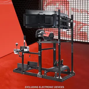 Supllueer 3060 Racing Cockpit and Triple Monitor Mount—Compatible with Logitech (G29/G920/G923) and Thrustmaster (T300/T500/T818) steering wheels, etc. Does not include steering wheel, shifter, pedals.