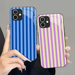 Cute Preppy Striped Pastel Candy-Color Summer Aesthetic Phone Case for iPhone 12 mini—975