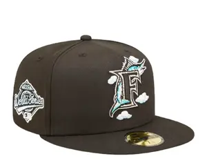 New Era 59Fifty MLB Florida Marlins Comic Cloud Fitted Hat Black