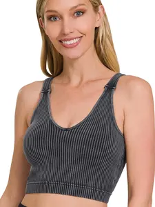 Ash Black S/M Zenana Women Sport Tank Top