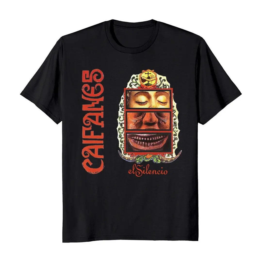 Caifanes The Silence Men's Round Neck Graphic Cotton Short-Sleeve T-Shirt - OEKO-TEX Certified Casual Streetwear Comfortable Menswear Top, Shortsleeve Design, Casual Graphic Tee