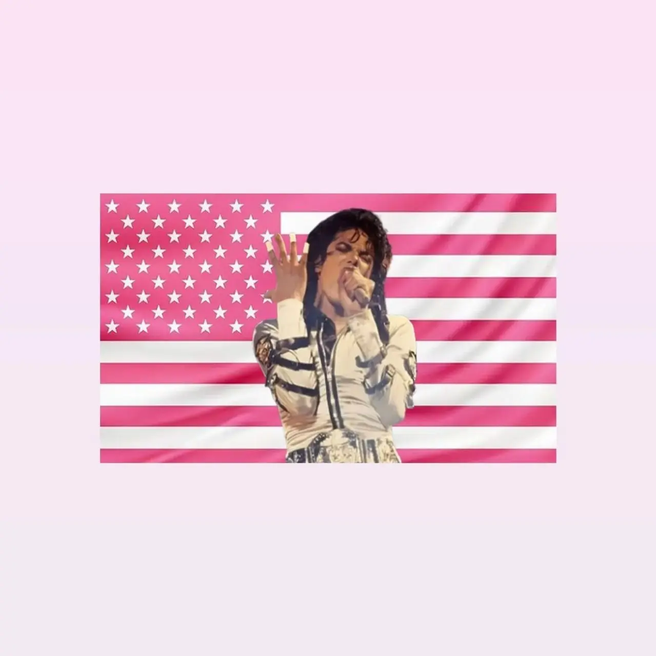 Michael Jackson Pink American Flag Tapestry – Pop Legend Wall Art |     Aesthetic Pink Flag |     Music Fan Decor |     Celebrity Room Gift