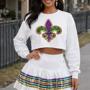 Mardi Gras’s long sleeve crop