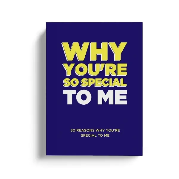 Why You’re So Special To Me by Questions About Me. Why I Love You Fill-in-the-Blank Gift Book. The Perfect Appreciation Gift for Extended Family, Teachers and Caregivers. Softcover. Full Color Pages.