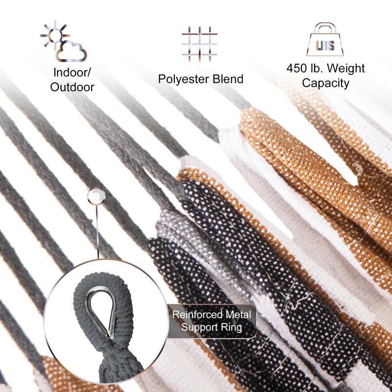 Hammock with Stand Included 450lb Capacity Steel Stand, Premium Carry Bag Included and Two Anti Roll Balance Beam