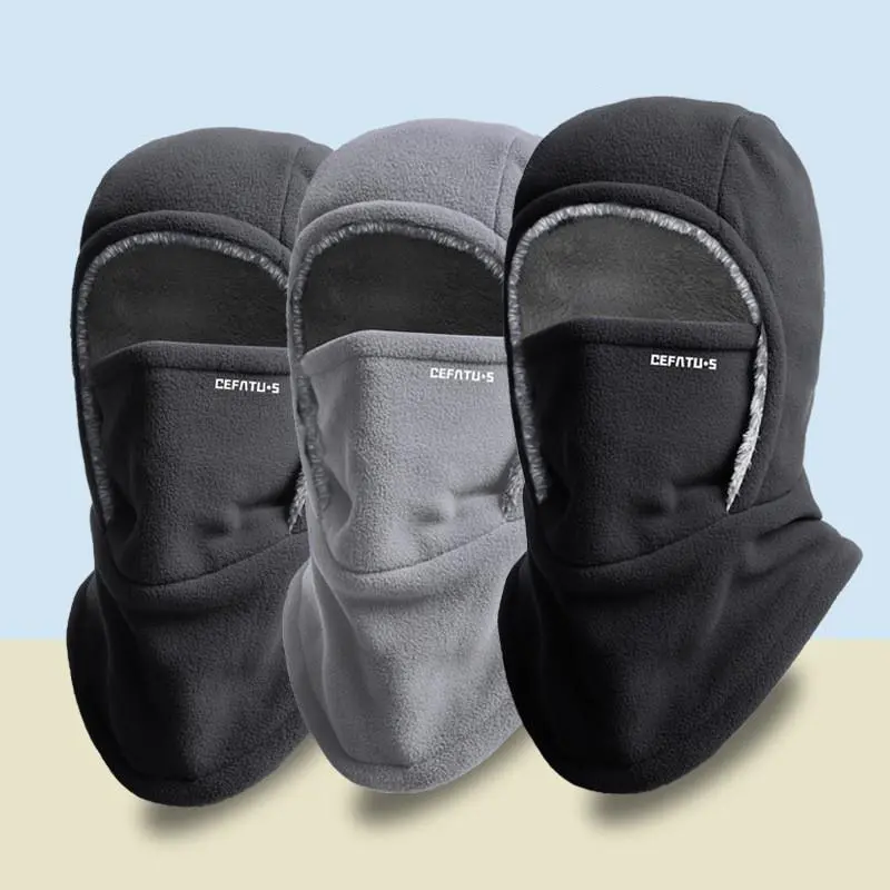 Unisex Polyester Thick Windproof Balaclava - Hood, Scarf, Ski Mask, Face Cover, Ear Protection, Snug Fit for Cycling, Skiing, Outdoor Sport