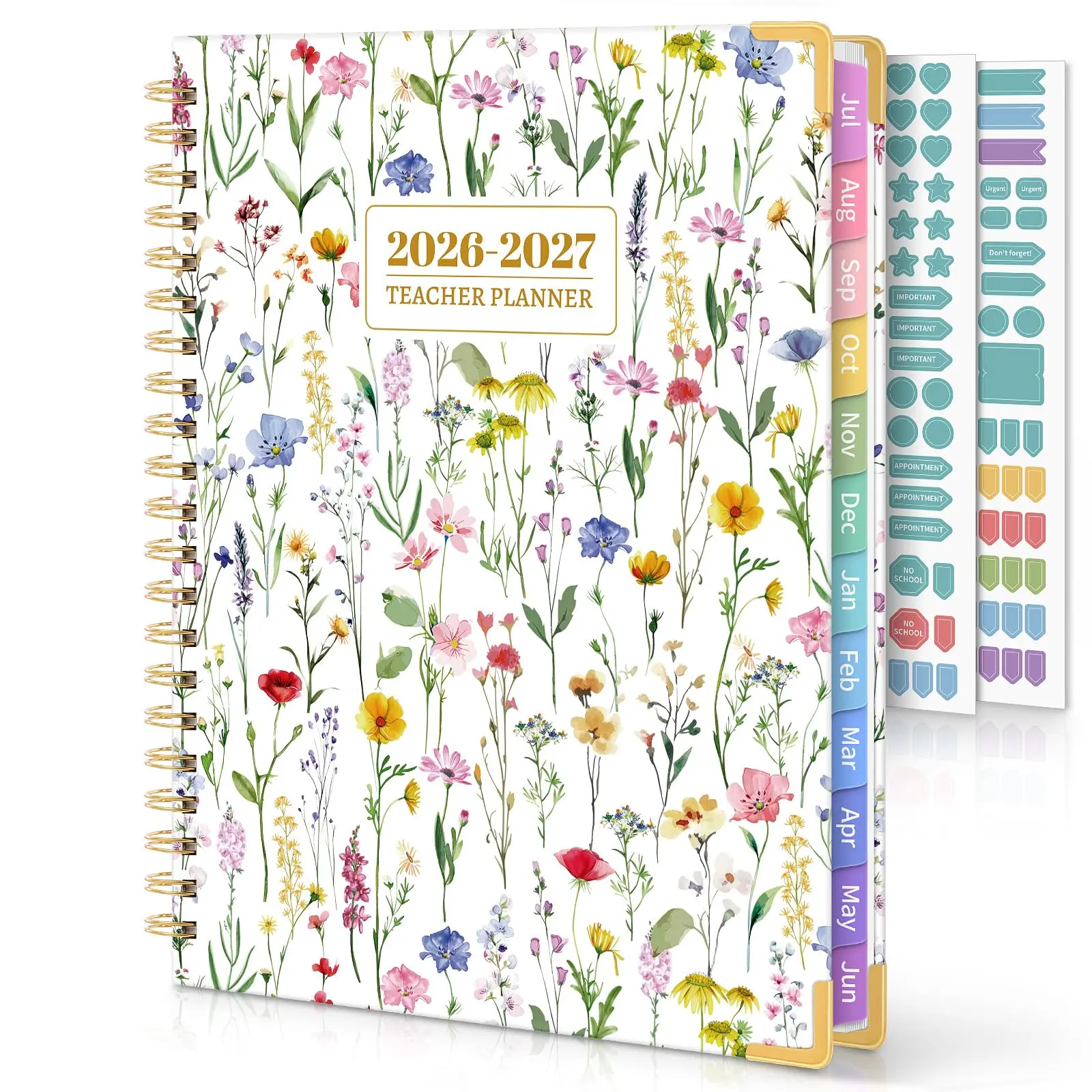 SKYDUE 2026-2027 Deluxe Edition Academic Planner, 8.5in x 11in Modern Plastic Student Planner with Tabs, Stickers, Thick Paper, Classroom Calendar & Calendar Design for Teachers, Office Stationery, Modern Planner