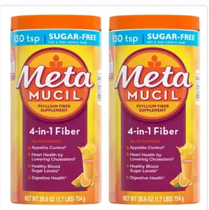 Metamucil Sugar Free Fiber Supplement, Orange Smooth 260 Servings