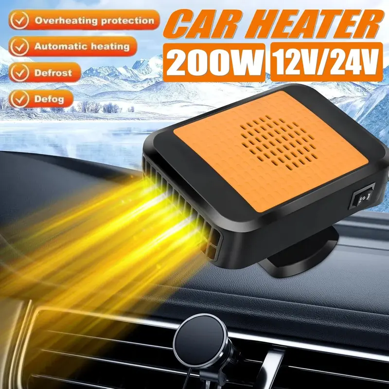 200W Electric Car Heater 12V DC Heating Fan Defogger Defroster Demister Portable