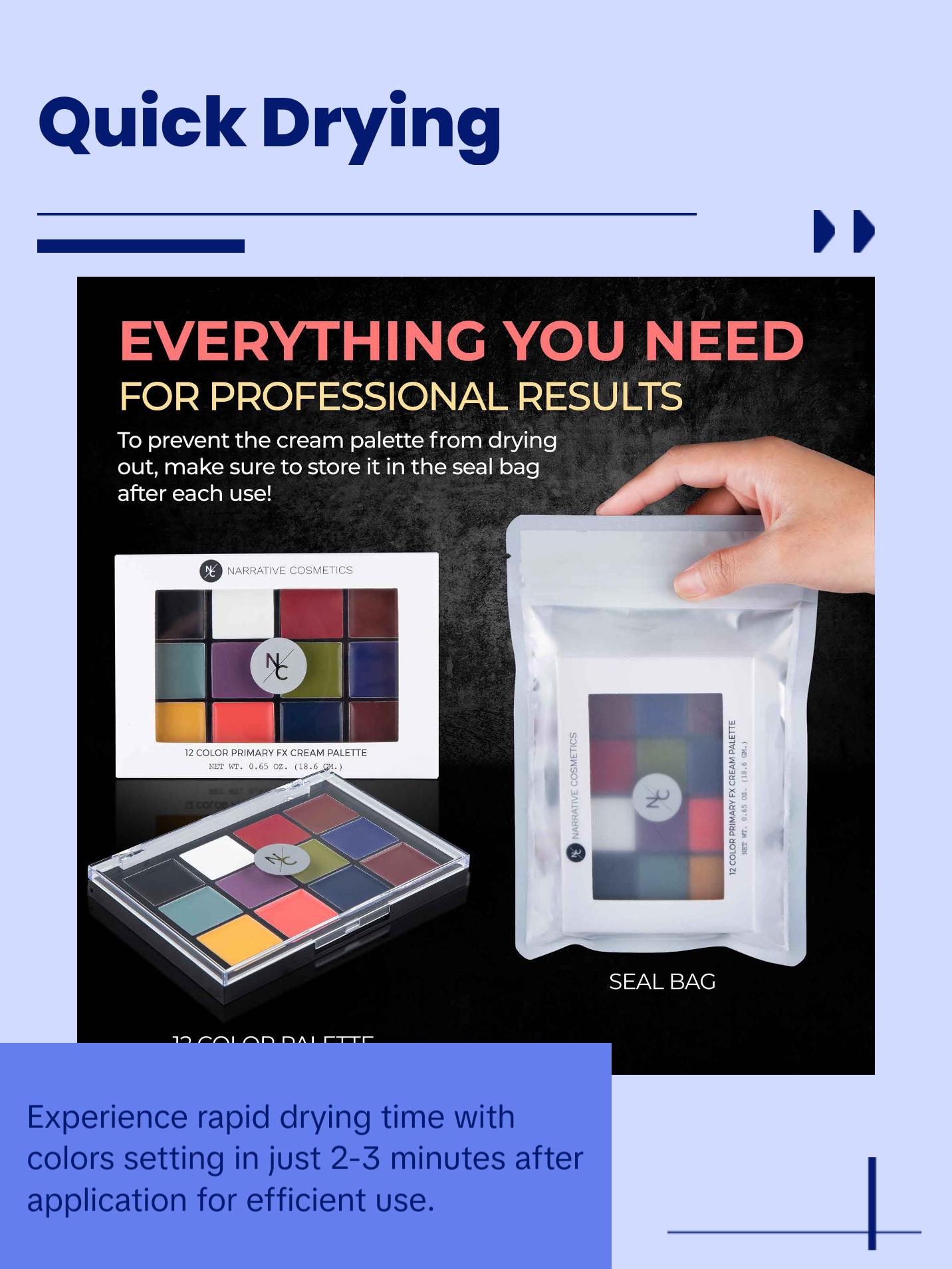 Quick Drying Primary FX Cream Makeup Palette Quick Drying Primary FX Cream Makeup Palette
