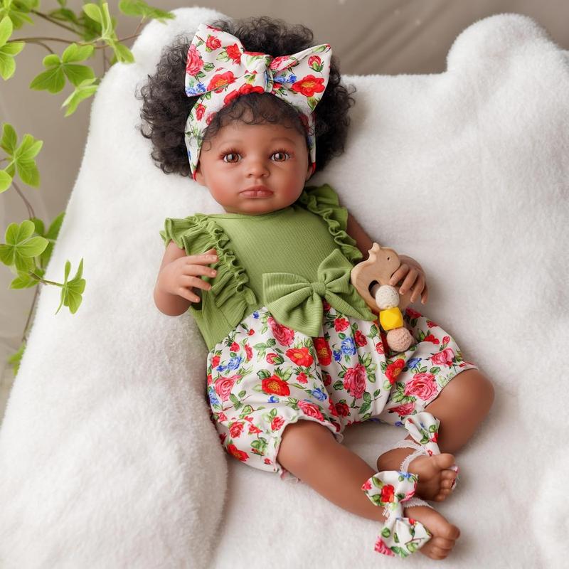 BABESIDE 20" Reborn Doll 8 Piece Set with Cloth Body & Vinyl Dark Skin Includes Gift Box Feeding Accessories Perfect for Christmas New Year Birthday Gift BABESIDE 20" Reborn Doll 8 Piece Set with Cloth Body & Vinyl Dark Skin Includes Gift Box Feeding Accessories Perfect for Christmas New Year Birthday Gift