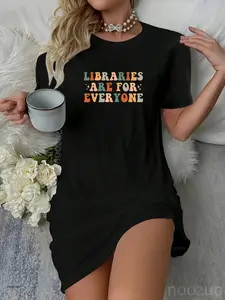 Libraries Are For Everyone Retro Librarian Reader Book Lover Casual Dress