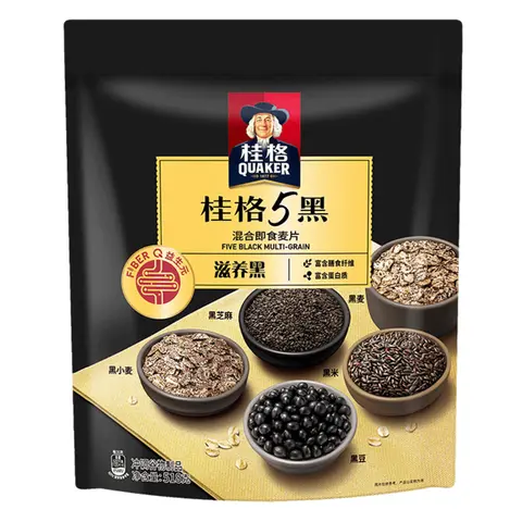 QUAKER 5 Black/Red/White Grain Instant Oatmeal 20.49 oz, High Fiber & Protein Breakfast On-the-Go | Nourishing Iron-Rich Super Blend Chinese food