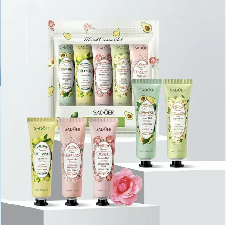5PCS Fruity Scented Hand Cream - Moisturizer with Natural Aroma - Hydrating for Women - Compact Convenient - Soothes Cracked Hands - Daily Nourishment - Random Scent