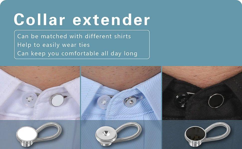 18Pcs Shirt Collar Button Extender: Neck Button Extender for Mens Dress Shirt - Comfortable Tie Collar Expander