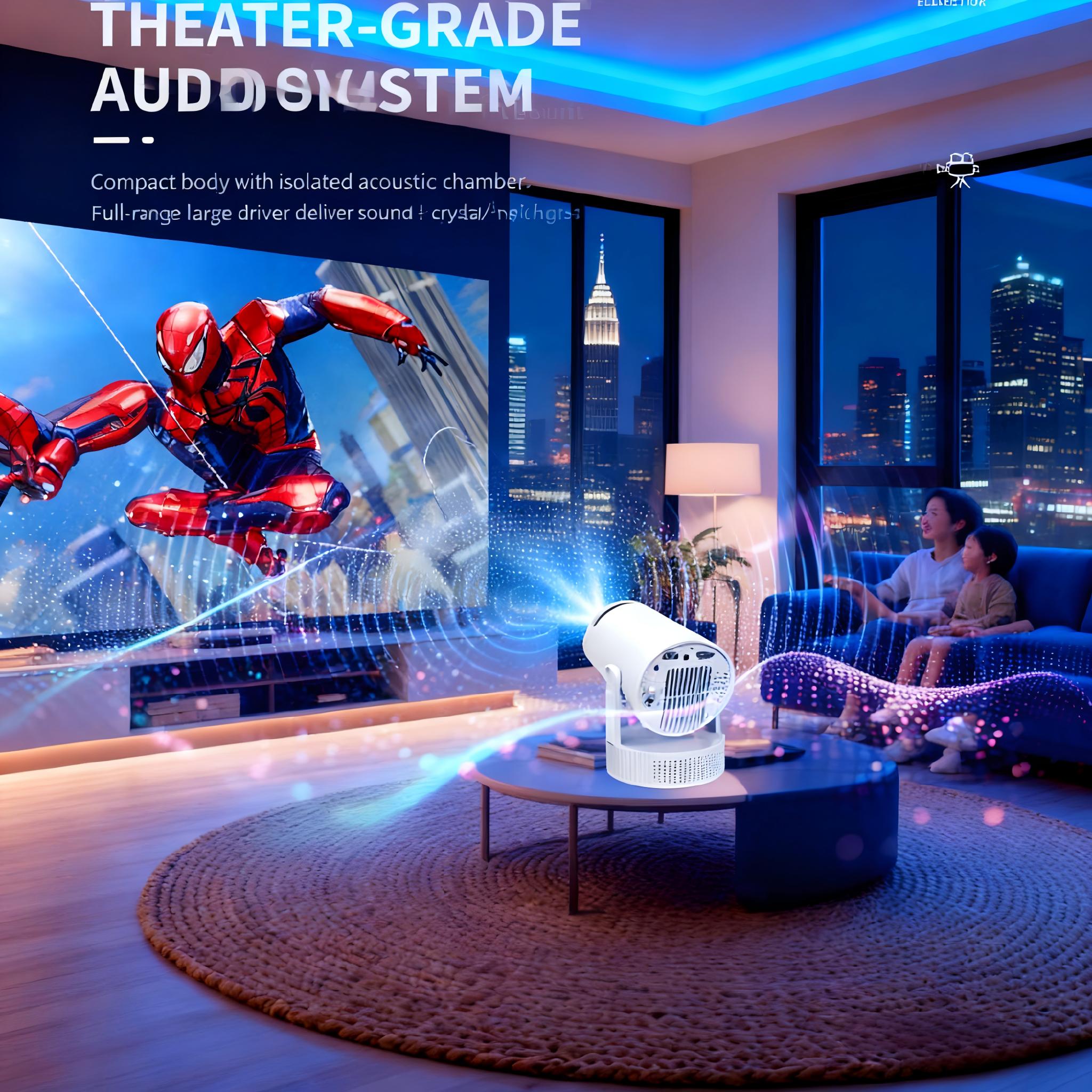 [US Warehouse, ] HY300Pro 2025 Battery-Powered Projector 290ANSI 4K 1080P Decoding WiFi6 BT5.4 180° Rotatable Mini Portable Home Outdoor Cinema