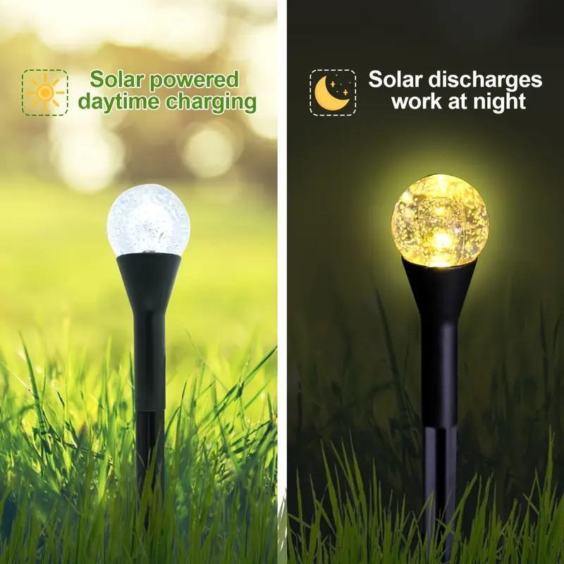 Set of 30 LED bubble ball decorative lights, featuring 8 lighting modes and multiple color options. Solar-powered and outdoor waterproof, ideal for Valentine’s Day, Easter, garden, park, courtyard, lawn pathway decoration, wedding, and birthday scene deco