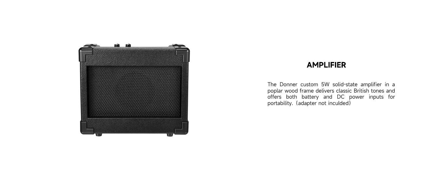 Donner DST-80 ST Electric Guitar Kit with Amplifier, Bag, Strap, String, Tuner, Cable, Capo and Pick, SSS Pickups