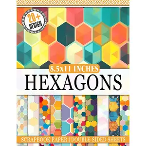 Hexagons Scrapbook Paper: Hexagon Inspired Designs for Scrapbooking, Journaling, Crafting, and DIY Projects Paperback – Large Print, July 3, 2024