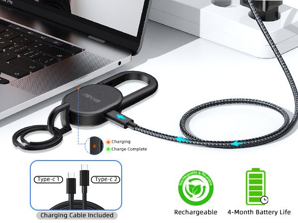 Keychain with Apple Find My(IOS Only), Key Finder Built-in Anti-Loss Tracker, Heavy Duty Key Holder, Premium Stainless Steel Keychain Carabiner Car Key Chains with GPS Global Locator Tracking Waterproof