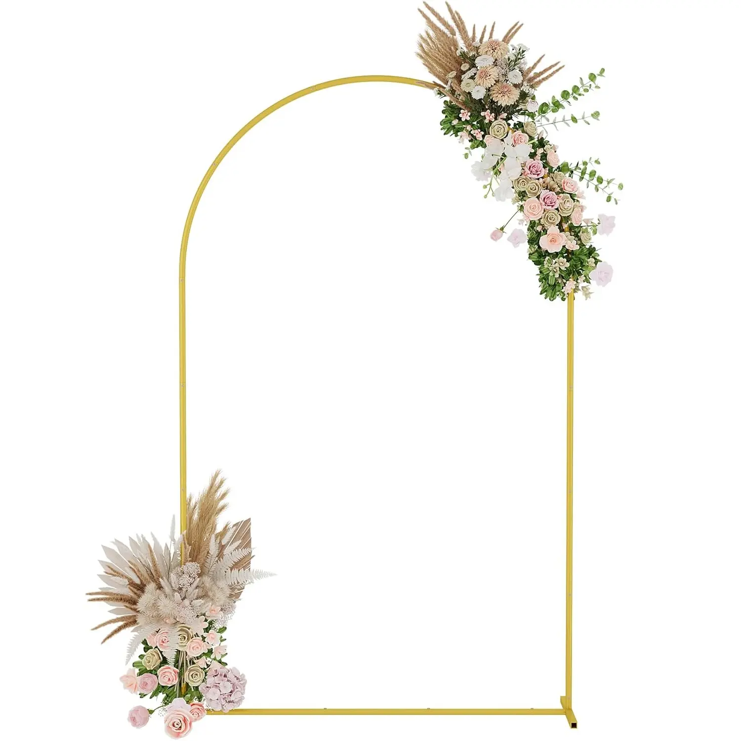 7.2FT Gold Metal Arch Backdrop Stand - Durable, Lightweight, Weather-Resistant, Easy Setup Festive Banner Holder/Balloon Arch Frame Decor for Home Decor, Wedding Backdrops, Outdoor Ceremonies, All Seasons Long Lasting