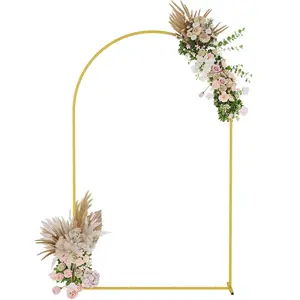 7.2FT Gold Metal Arch Backdrop Stand for Wedding Backgrounds Climbing Plants Event Decorations Outdoor Ceremonies Durable Easy Setup Weather Resistant