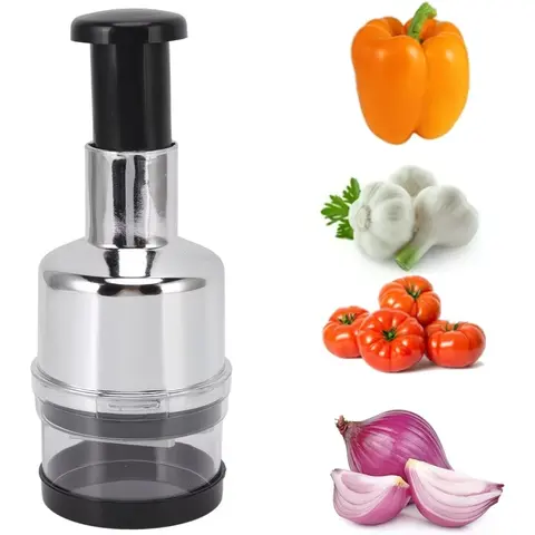 Manual Stainless Steel Veggie Chopper - Multifunctional Food Grade Processor, Household Kitchen Appliance, Multi-Layered Wear-Resistant Design, Steel-Grade Durability, Kitchen Slicer for Dicing Vegetables, Fruit