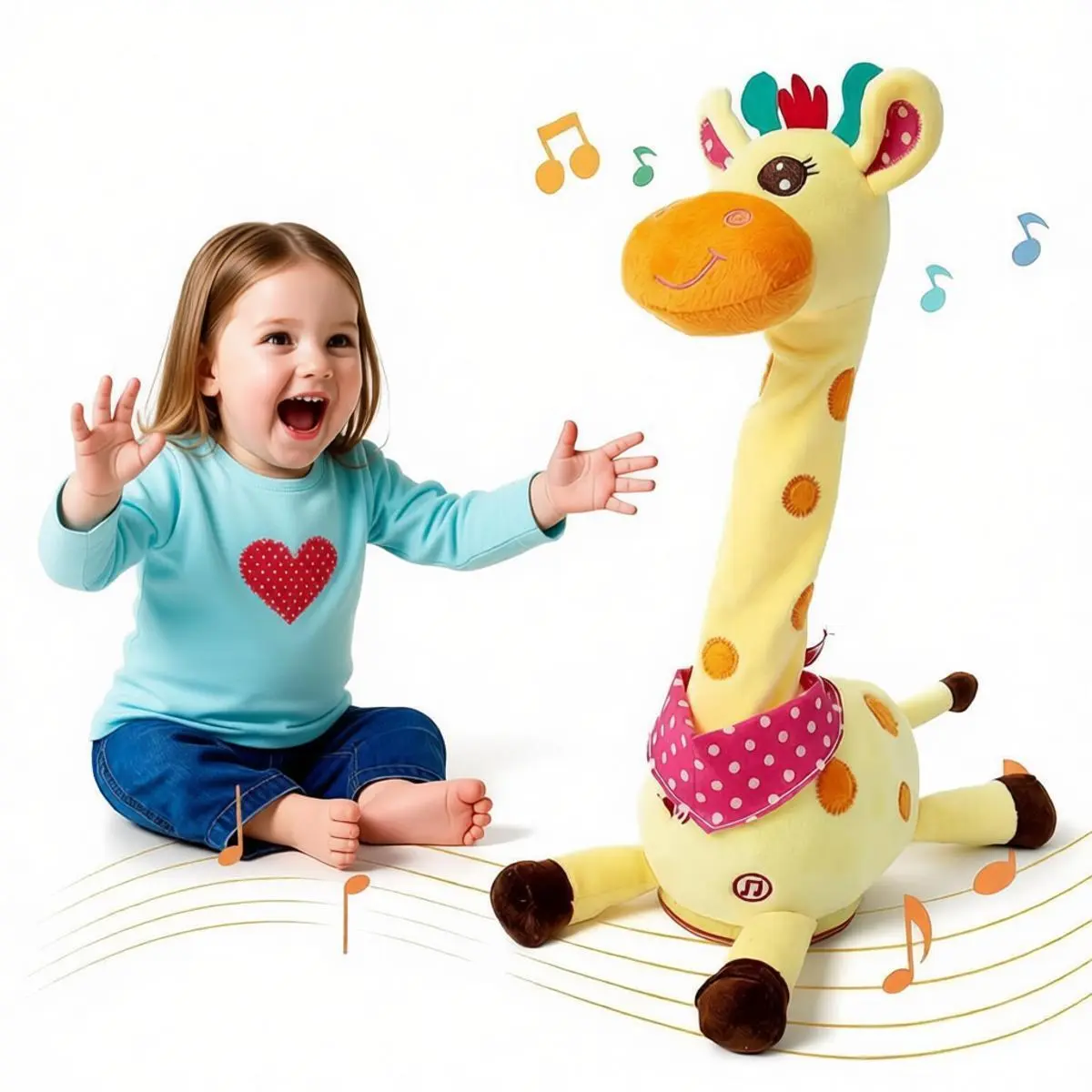 Talking Dancing Giraffe Toy - Electronic Plush Repeats Your Voice & Moves! Electronic Plush Toy Interactive Mimicking Toy with Recording and RepeatingBest Interactive Gift for Kids (Boys/Girls) - Birthday, Children's Day Gifts
