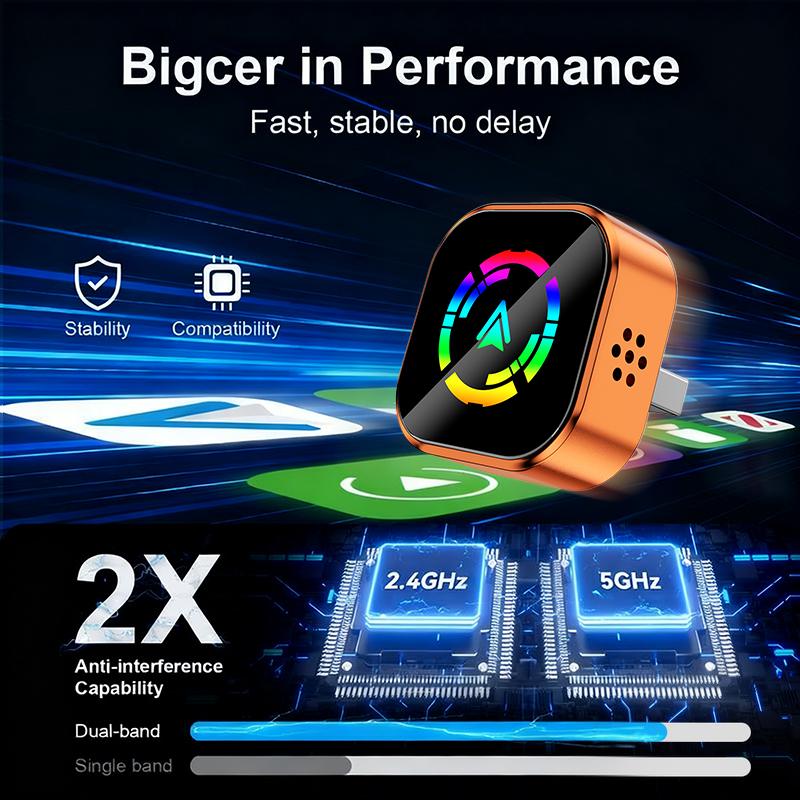 【YURNLV】X 2026 New Wired to Wireless CarPlay Converter, Compact Design, Plug-and-Play, Fast Stable Auto-Connection,  Hands-Free Calls，Zero Delay