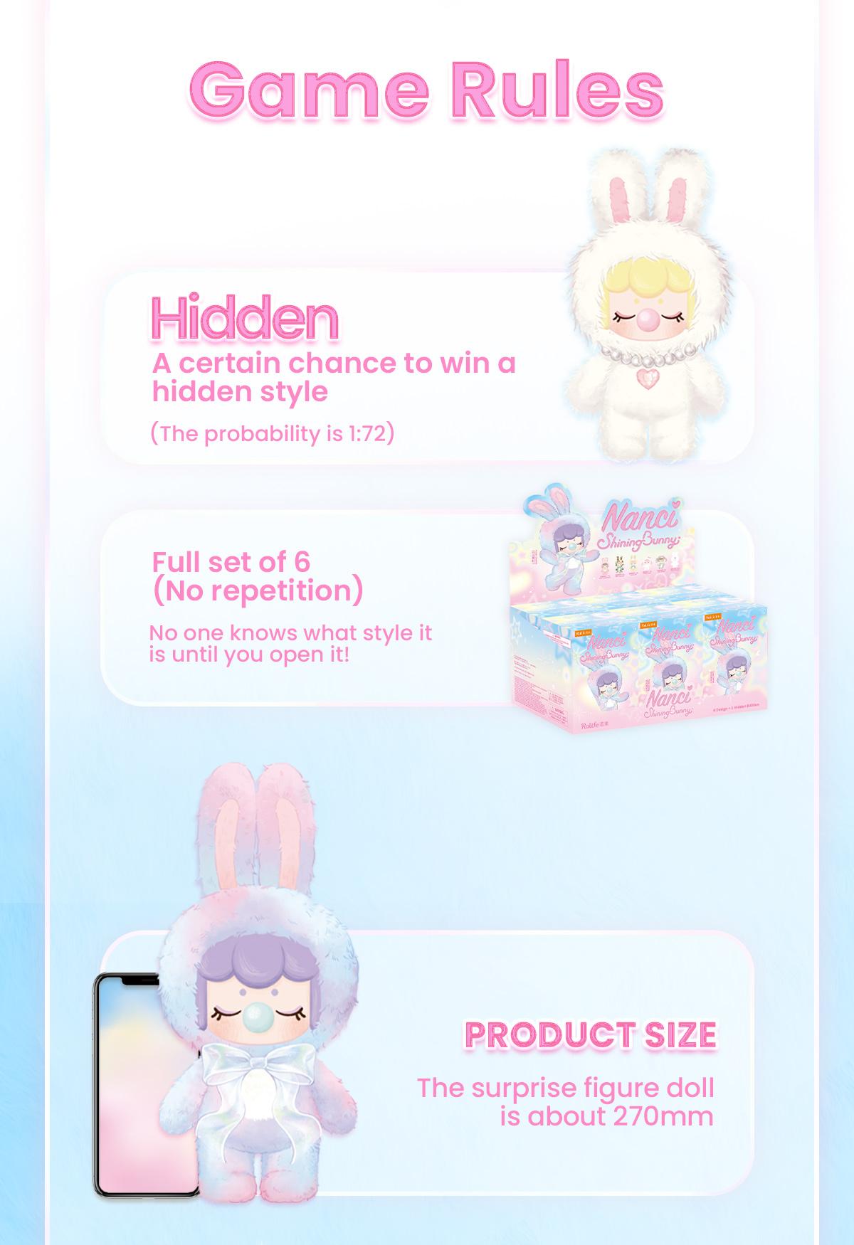 Rolife Nanci's Shining Bunny Surprise Plush Dolls Shining Bunny Series 1PC Random Design Cute Rabbit Plush Toy Action Figure Creative Collectible Toys for Holiday Birthday Gift Rolife Nanci's Shining Bunny Surprise Plush Dolls Shining Bunny Series 1PC Random Design Cute Rabbit Plush Toy Action Figure Creative Collectible Toys for Holiday Birthday Gift