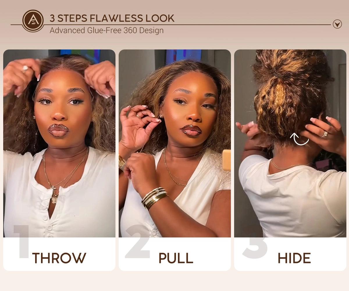 【 Effortless Spring/Summer Curls 】Hot Selling 360 Wig P4/27 Highlight Ombre Color Ashimary Invisi-Strap 360 Skin Lace Wig Water Wave Glueless Human Hair Pre Plucked#Summervibes