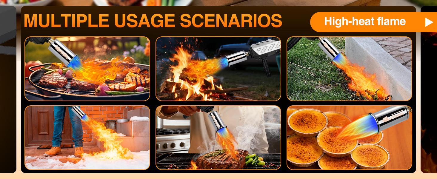 Powerful Propane Torch Gun, Kitchen Grill Torch with Detachable Design, Adjustable Flame Torch for Searing Steak, BBQ, Welding, Camping Charcoal(Tank Not Included) Powerful Propane Torch Gun, Kitchen Grill Torch with Detachable Design, Adjustable Flame Torch for Searing Steak, BBQ, Welding, Camping Charcoal(Tank Not Included)