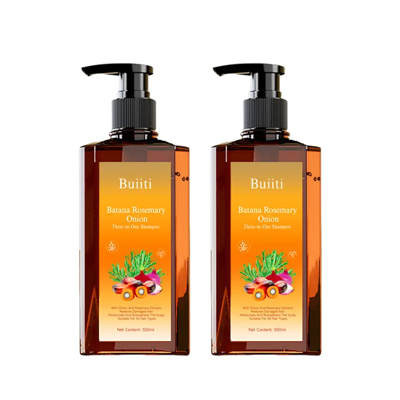 Summervibes 【Buy 1 Get 1 Free】Buiiti Batana Rosemary Onion Three - in - One Anti-Hair Fall HairLoss Treatment Shampoo,Oil Control Antidandruff Haircare,Help HairGrowth For all hair types, natural Haircare