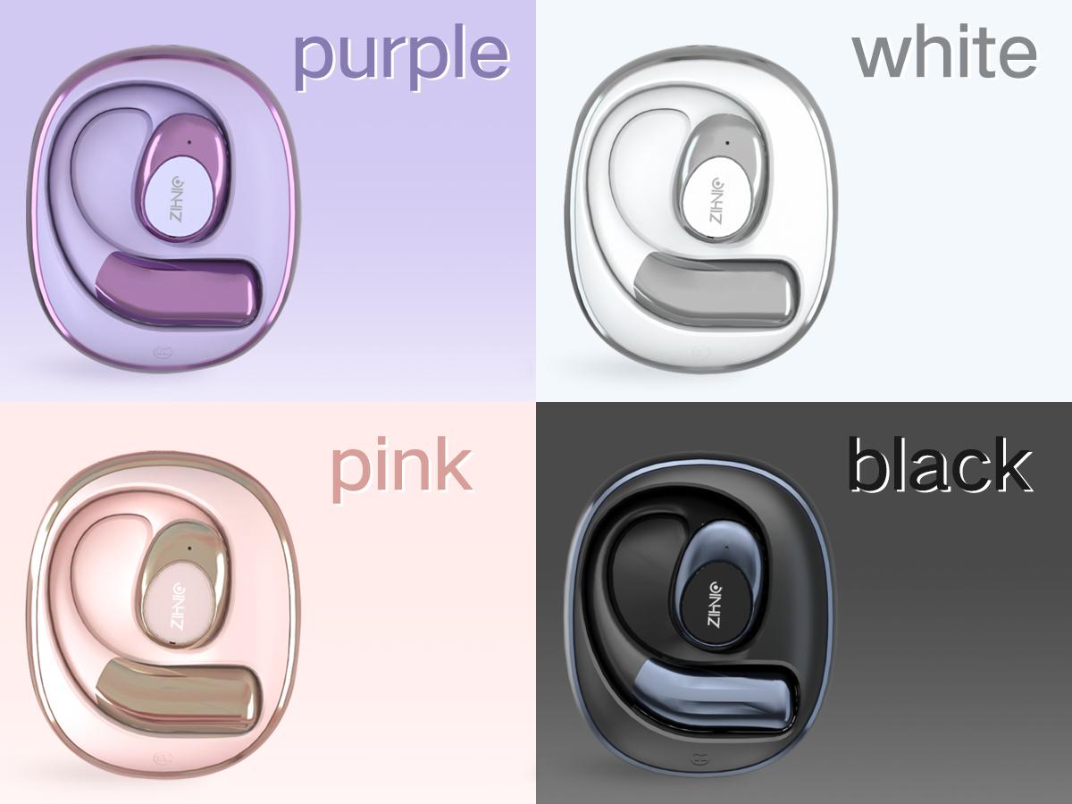 ZIHNIC S09 True Wireless Open Ear Bluetooth 5.4 Earbuds IPX5 Waterproof Sport Headsets Built-in Microphone