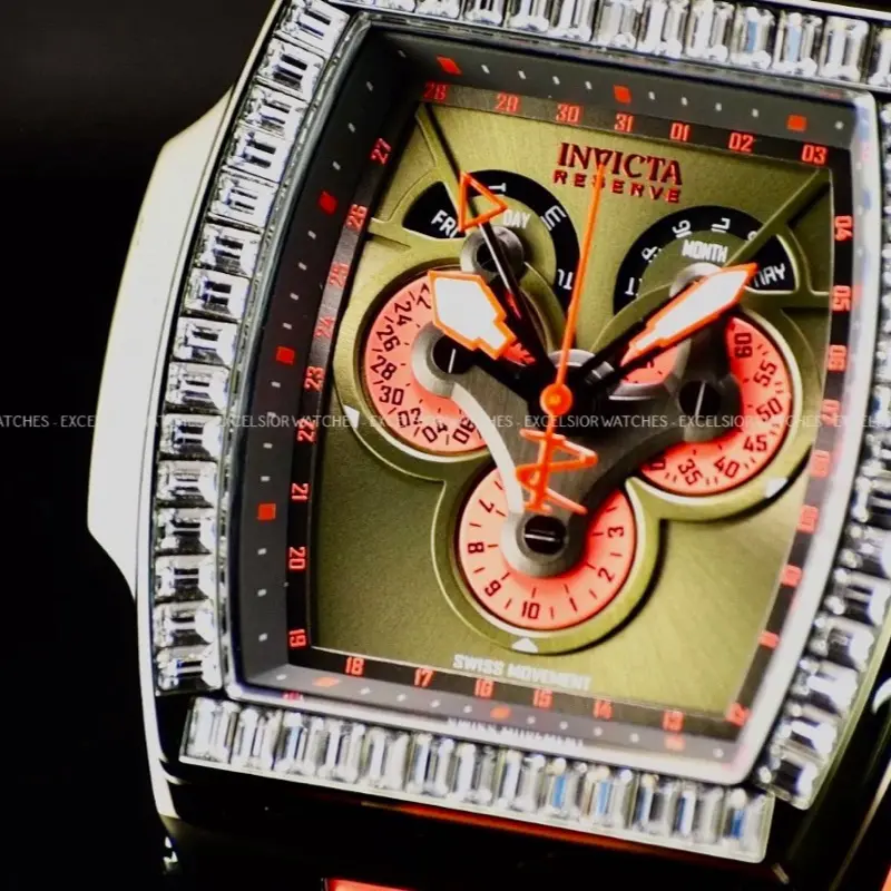 Invicta Reserve Diablo Crystal Face - Brand New Invicta Men's Watch, 100% Authentic, Elegant Design with Red Accents