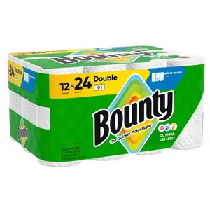 Bounty White, Select-A-Size Paper Towel Roll 12 Double Rolls (1/2-Pack)