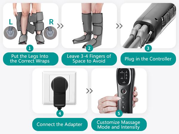 Nekteck Air Compression Leg Massager with 3 Massage Levels & Auto Shut Off Feature for Foot and Calf Comfort and Relaxation,Ideal Gift for Men & Women,Christmas 's Day Present,Gifts for Mother Father