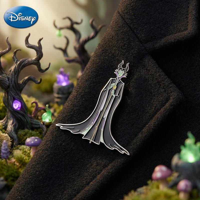 3PCS Disney Classic Villain Pin Officially Licensed Black Magic Maleficent Evil Queen Ursula Anime Brooch Backpack Decoration Jacket Lapel Anti-Rust Exquisite Alloy Enamel Gift
