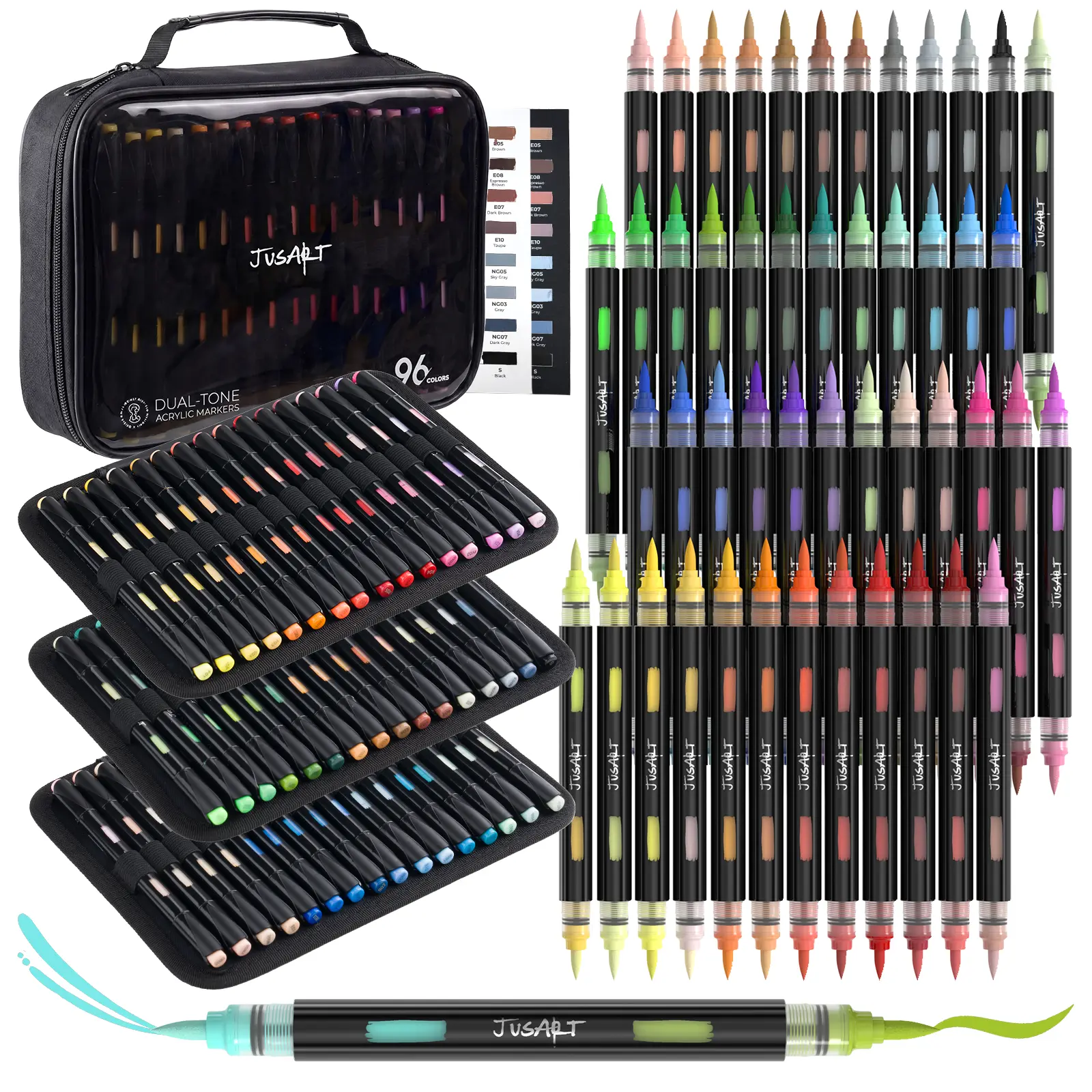 【Back to school shopping】96/72/48 Colors Dual-Tone Acrylic Markers – Double-Ended, Vibrant, Versatile, and Colors Can Overlap for Art, Coloring, & DIY Projects, Back to School,tiktokshop tiktokshopbacktoschool,back to school,back to school haul