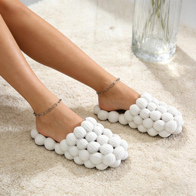 Lumubby Unisex Bubble Slide Summer "Poop Feeling" Grape Slippers Trendy EVA Anti Slip Home Massage Foot Soles for Bathing in the Shower Unisex Orange 3D Bubble Look Cloud like Comfort Footwear Women Shoe Soft