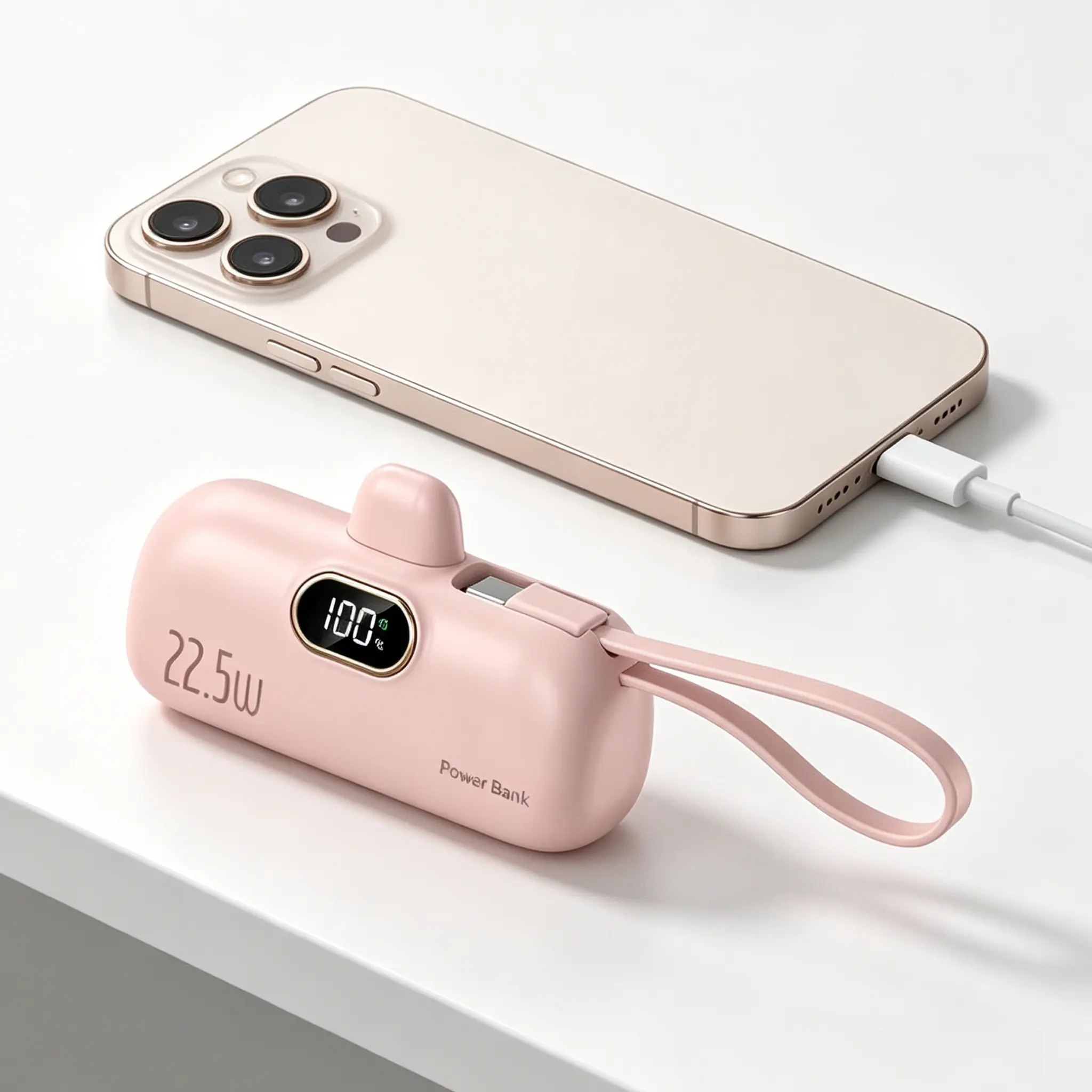5000mAh Portable Charger (JN01 Model) - Type-C & USB Ports Mobile Power Bank, Universal External Battery for iPhone, Samsung, Xiaomi Smartphones, Device Charging Solution, Smartphone Users