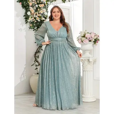 Light Blue Formal Dress Plus Size - TikTok Shop