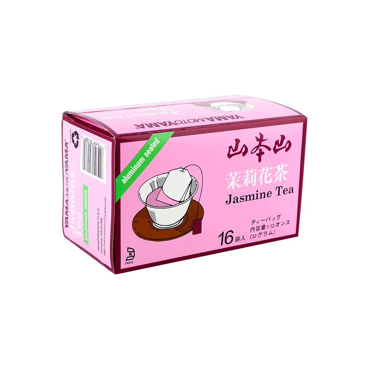 YAMAMOTOYAMA Japanese Jasmine Green Tea Bags - 16 Count, 32g - Premium Loose Leaf Infusion for Refreshing Brew
