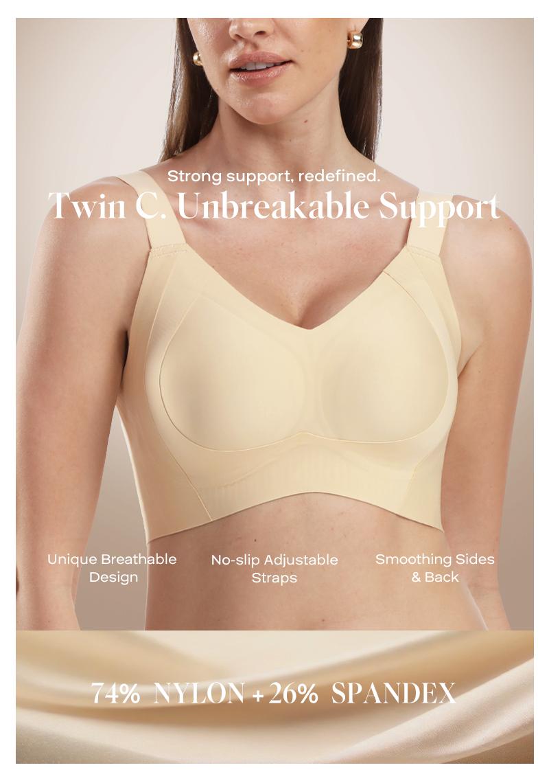 【Live】Comfelie M-4XL Women's Minimizer Wireless Bras Full Coverage Seamless Supportive, Back Smoothing T-Shirt Bra with Padded Everyday Bra GB003